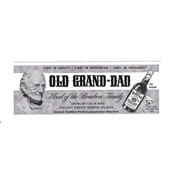 Old Grand Dad Kentucky Straight Bourbon Whiskey 1940s Vintage Print Ad - Picture 1 of 4